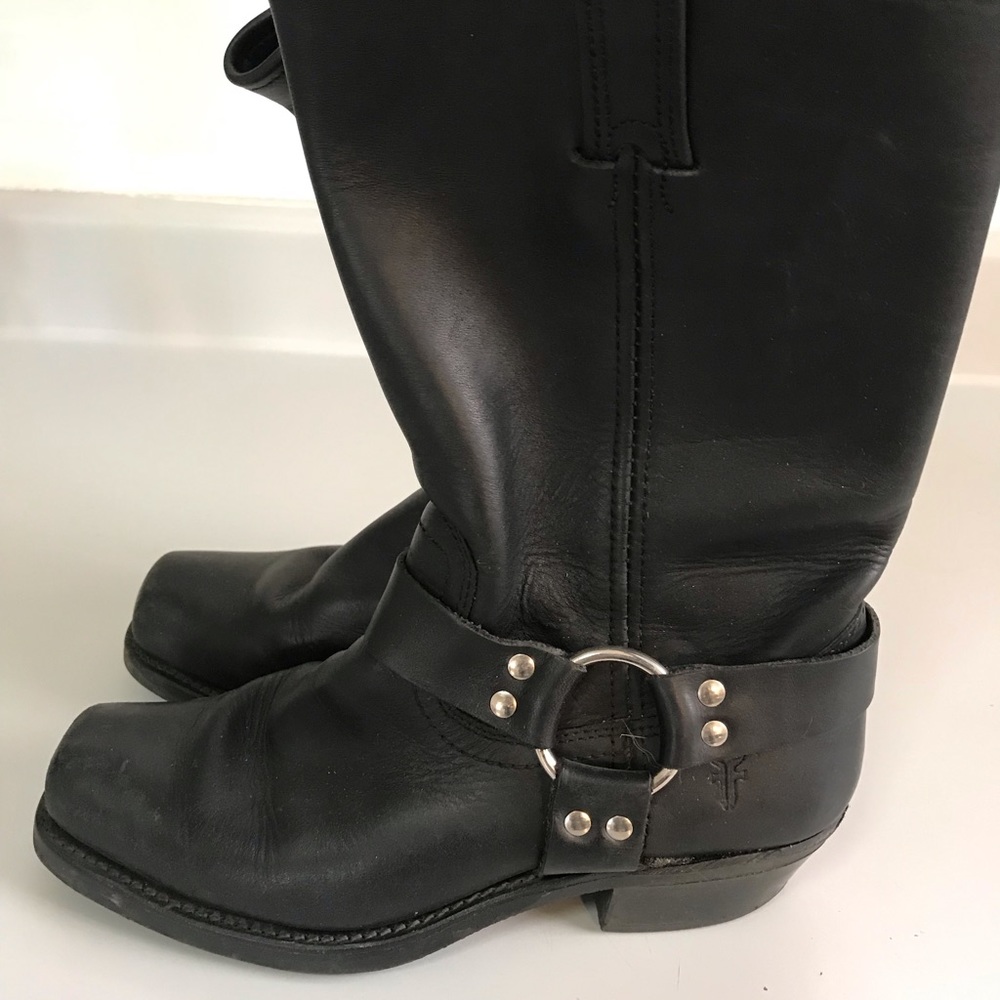 Frye Harness Black Moto Boots Original Like New